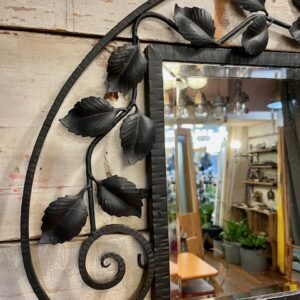 Alternative view of Mid Century Wrought Iron Mirror With Rose Bush Border