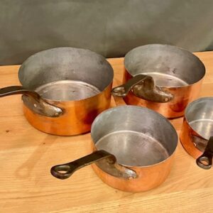 French Tin Lined Copper Decorative Pan Set