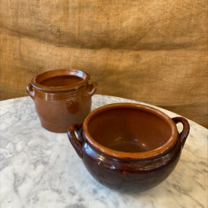 Vintage French Salt Glaze Shallow Confit Pot