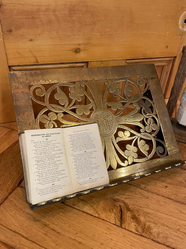 1880s Gothic Revival Brass Bible Stand