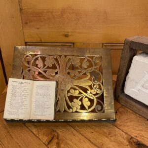 Alternative view of 1880s Gothic Revival Brass Bible Stand