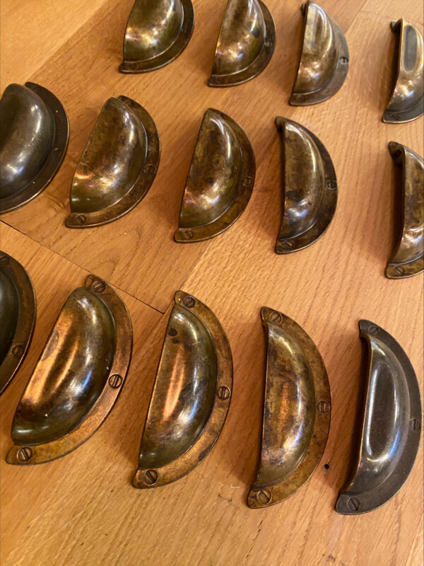 Reclaimed Drawer Pulls In Antique Brass