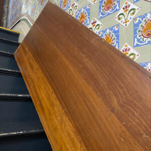 Alternative view of Reclaimed Iroko Laboratory Work Top