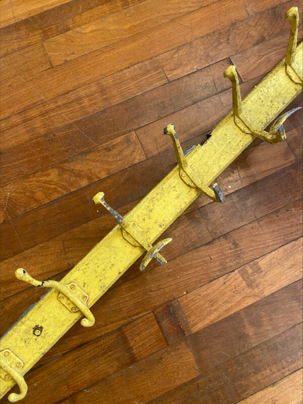 Salvaged Metal & Wood Painted Extra Long Hook Rail Larger