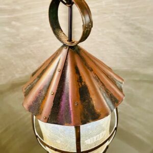 Alternative view of Arts & Crafts Copper & Glass Nautical Lantern