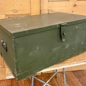 Vintage Green Painted Pine Box With Handles