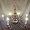 Mid Century Belgian 8 Arm Pendant With Double Headed Eagle Motif