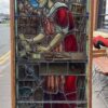 Victorian Style Leaded Glass Panel With Owl Motif