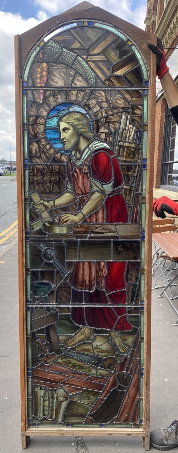 Victorian Stained Glass Window Depicting Joseph