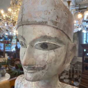 Alternative view of 19th Century Carved Wood Indian Statue 'Gentleman'