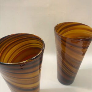 Alternative view of Murano Reeded Handblown Vases