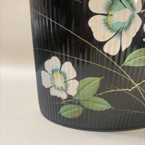 Alternative view of Mid Century Enamel Bin With Floral Motif