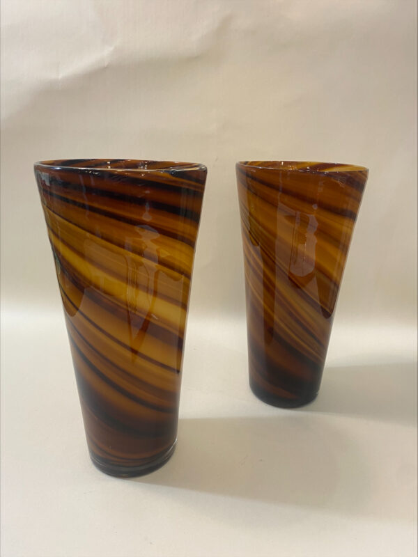 Murano Reeded Handblown Vases