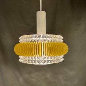 Mid Century Glass & Acrylic Pendant