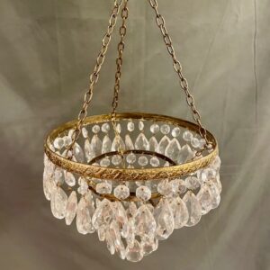 Alternative view of Early 20th Century Waterfall Chandelier With Glass Pear Teardrops