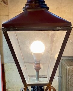 Alternative view of Vintage Lantern With Cast Iron Barley Twist Bracket