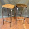 Contemporary Steel Bar Stool With Wooden Seat Standard