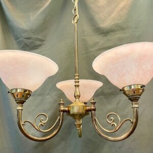 Alternative view of Victorian Brass Pendant With Three Glass Shades
