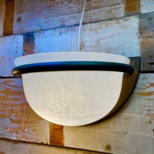 Alternative view of Contemporary Metal Wall Light With Large Glass Shade