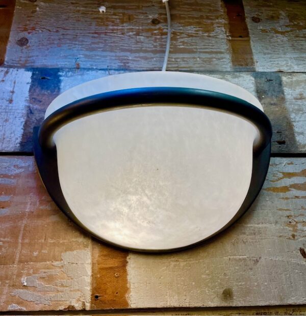 Contemporary Metal Wall Light With Large Glass Shade