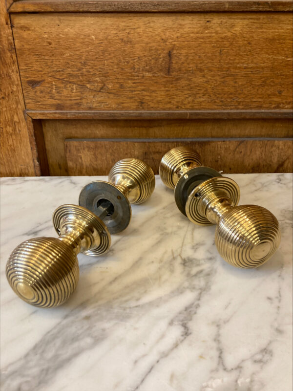 Beehive Brass Door Handles