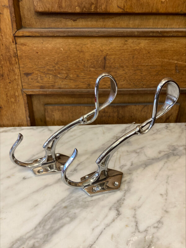 Art Nouveau Style Chrome Hooks