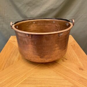 Large Copper Pot With Steel Handle & Hammered Finish