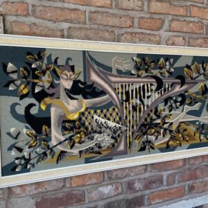 Mid Century French Wool Tapestry 'Euterpe With Lyre'