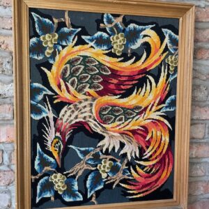 Mid Century French Wool Tapestry 'Fire Bird'