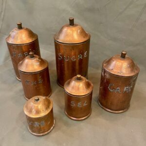 Alternative view of Mid Century French Storage Tin Set In Copper