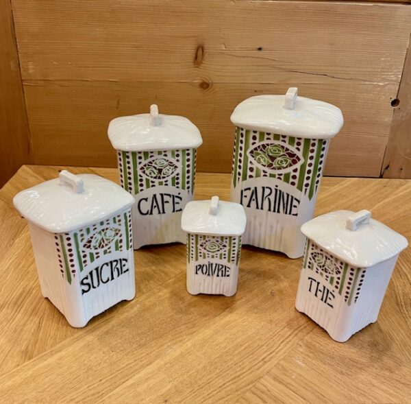 Mid Century French Storage Jars Set Of Five