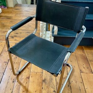 Late 20th Century Leather & Chrome Tubular Steel Chairs