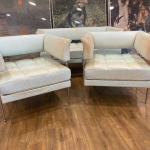 Late 20th Century Leather & Chrome Armchair