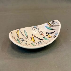 1950’s Jim Hayward For Beswick Pottery Shallow Dish With Tall House Design