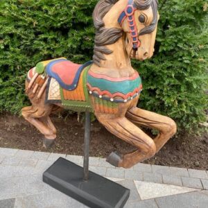 Vintage Style Wooden Carnival Horse On Stand