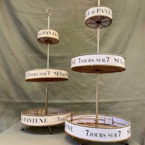 Vintage French Three Tier Display Stands With Original Branding
