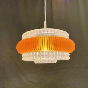 Alternative view of Mid Century French Pendant In Glass & Acrylic