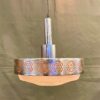 Mid Century Classic Six Light Pendant On Hardwood & Chrome Frame