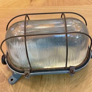 Mid Century High Dome Bulkhead Light With Cage