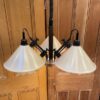 Mid Century Ten Light Sputnik Starburst Pendant With Brass Finish