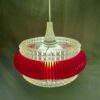 Mid Century French Glass And Blue Plastic Pendant