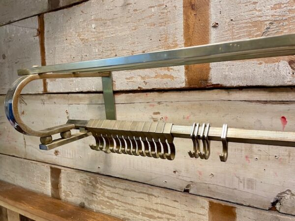 Mid Century Brass Shelf & Hooks