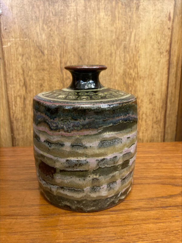 Mid Century Layered Glaze Bud Vase