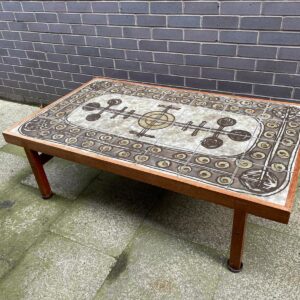 Mid Century Danish Teak & Tile 'OX-ART' Coffee Table