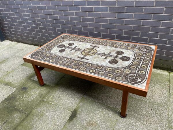 Mid Century Danish Teak & Tile 'OX-ART' Coffee Table