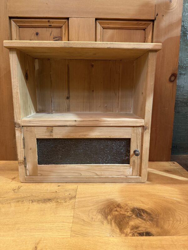 Victorian Style Stripped Pine Cabinet With Glazed Door