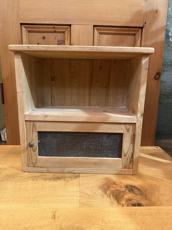 Victorian Style Stripped Pine Cabinet With Glazed Door