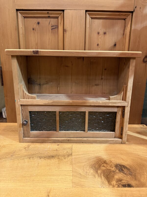 Victorian Style Stripped Pine Cabinet With Glazed Door