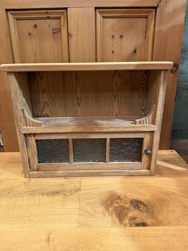 Victorian Style Stripped Pine Cabinet With Glazed Door