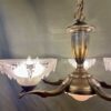 Mid Century Glass Pendant With Orange Glass Design